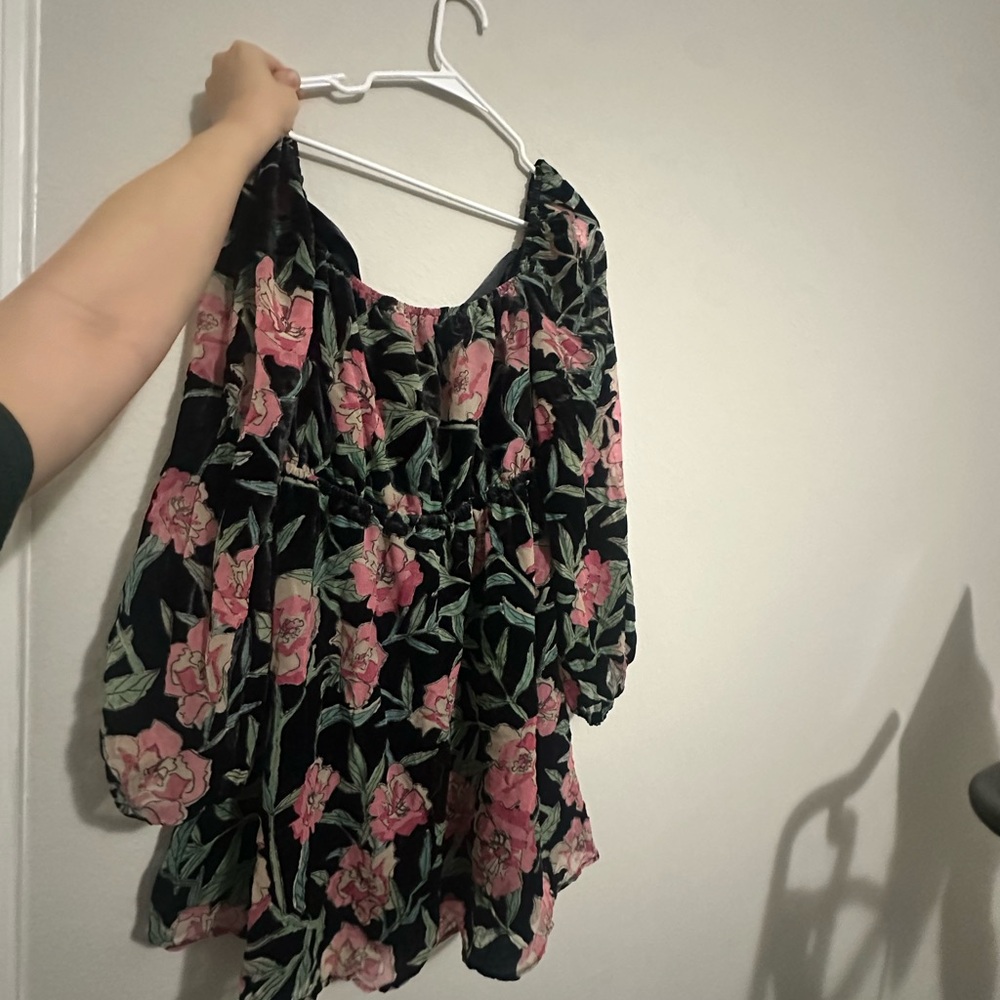 Lulu's Black and Pink Floral dress